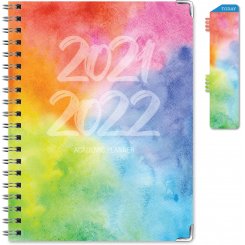 Планер на академический год 2024–2025 в твёрдой обложке, акварель «Радуга»