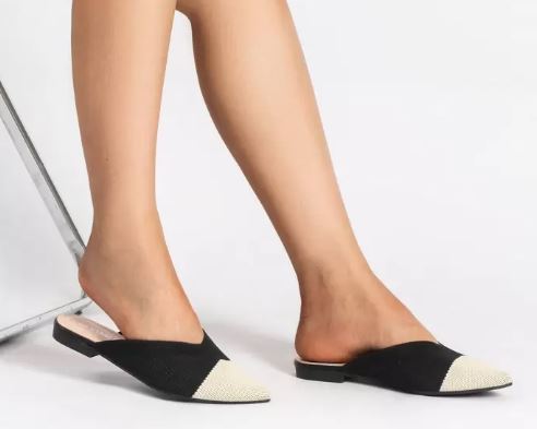 Остроносые мюли из ткани