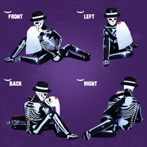 Гигантские надувные фигуры, обнимающиеся скелеты