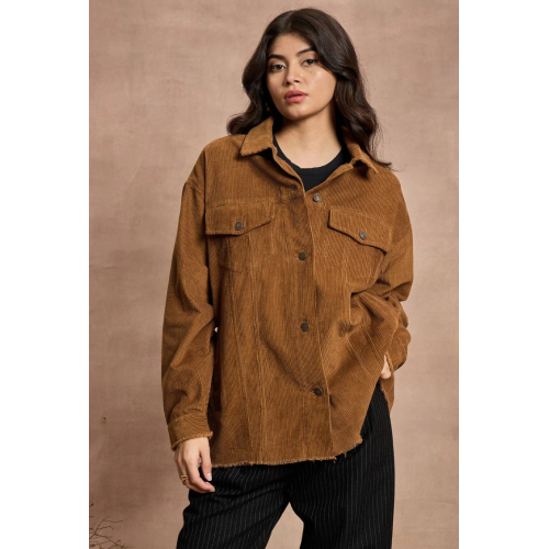 Женская вельветовая куртка в стиле casual