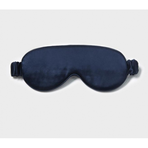 Шелковая маска для сна темно-синяя