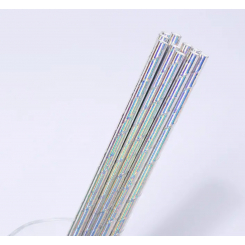 Одноразовые серебряные бумажные трубочки, 100шт