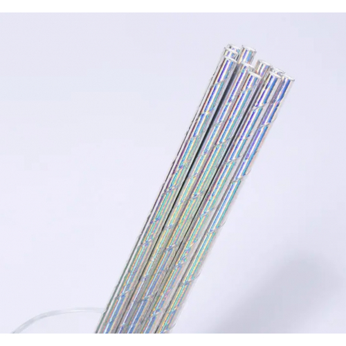 Одноразовые серебряные бумажные трубочки, 100шт