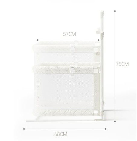 Детская кроватка WALALLA 3в1, алюминий/сетчатый материал, переносная, белая, 127×68×75 см