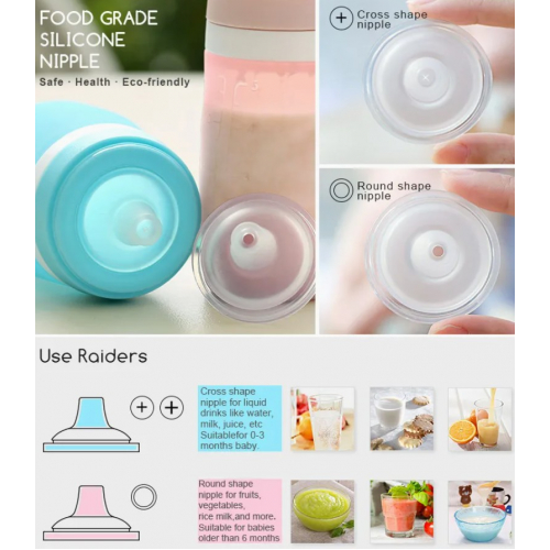 Бутылочка для кормления младенца 150 мл с широким мягким силиконовым носиком