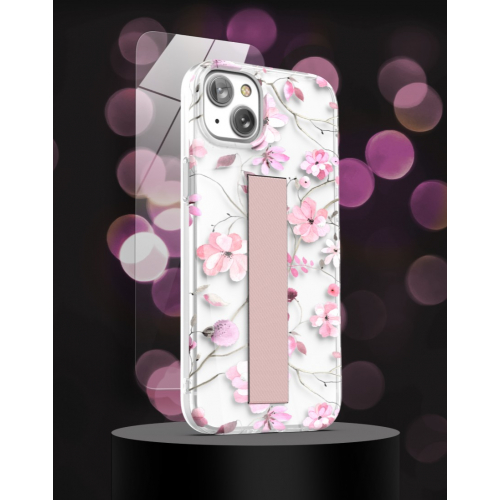 Чехол с мягким ремешком и защитным стеклом для iPhone 14, совместимый с беспроводной зарядкой