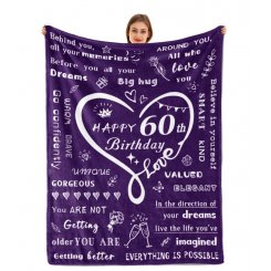 Подарочный плед ко дню 60-летия — мягкий флисовый плед, универсальный подарок для женщин и мужчин