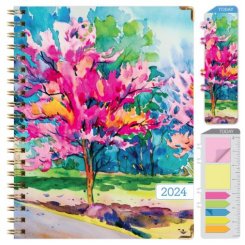 Планер 2024 с твердым переплетом "Watercolor Tree", А4