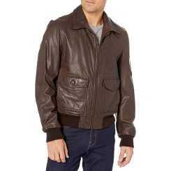 Мужская классическая куртка-бомбер авиатор Tommy Hilfiger из гладкой кожи ягненка